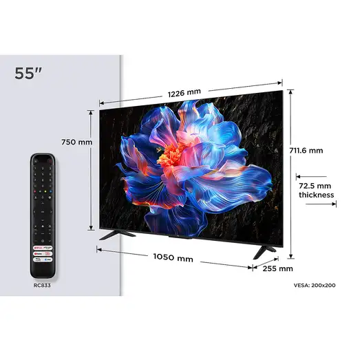 Televisor DLED 55" 4K Ultra HD Metálico Smart 55V6C TCL
