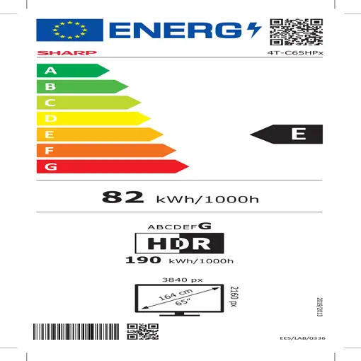 Televisor QLED 65" 4K Ultra HD Negro Smart 65HP5265E SHARP