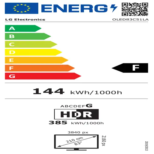 Televisor OLED evo 83" 4K Ultra HD Negro Smart OLED83C51LA LG