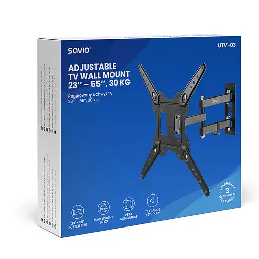 Savio UTV-03 soporte para TV 139,7 cm (55") Negro