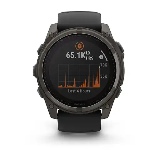Smartwatch GARMIN  Fenix ​​8 solar, altavoz y micrófono incorporados, linterna LED