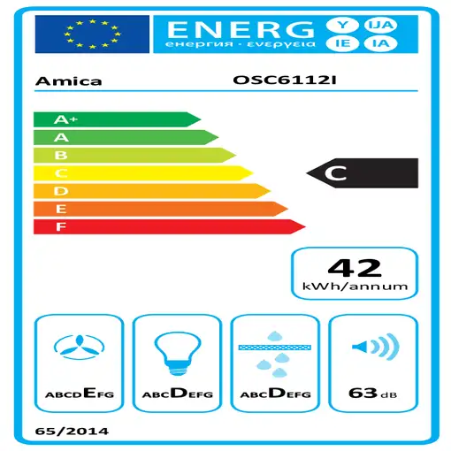 Amica OSC6112I campana Acero inoxidable 193 m³/h