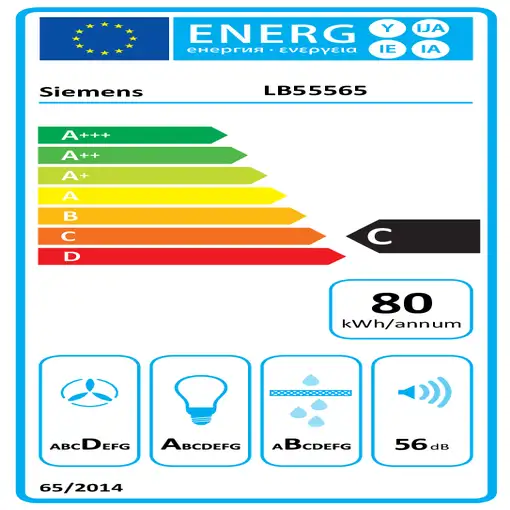 Siemens iQ300 LB55565 campana Encastrada Acero inoxidable 590 m³/h
