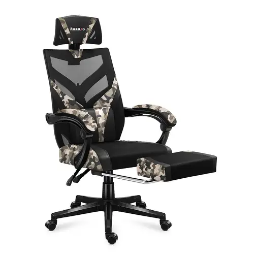 Huzaro Combat 5.0 Silla para videojuegos de PC Asiento de malla Negro, Camuflaje