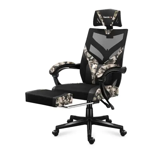 Huzaro Combat 5.0 Silla para videojuegos de PC Asiento de malla Negro, Camuflaje