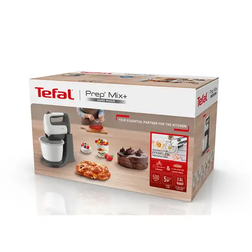 Tefal Prep'Mix+ HT4641 Batidora de varillas 500 W Gris, Blanco