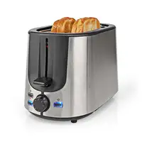 Nedis KABT300EAL tostadora 7 2 rebanada(s) 1000 W Aluminio, Negro