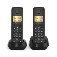 Gigaset BASIC 100 DUO Teléfono DECT/analógico Identificador de llamadas Negro