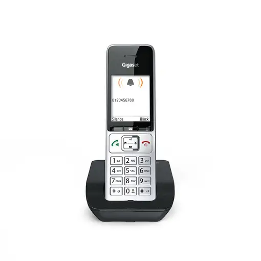 Gigaset COMFORT 500 Teléfono DECT Identificador de llamadas Negro, Plata