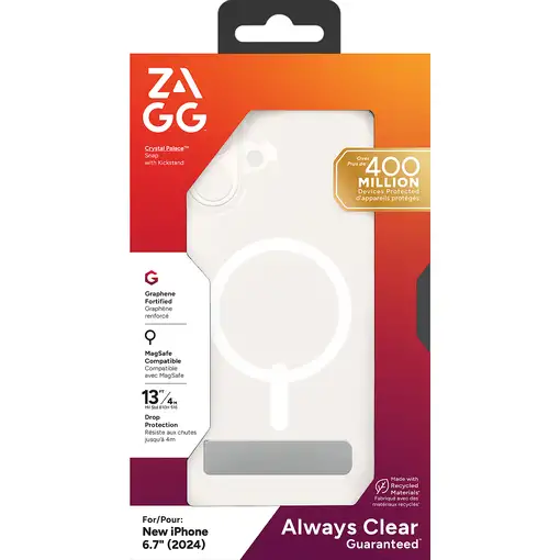 ZAGG Crystal Palace Snap w/Kickstand funda para teléfono móvil 17 cm (6.7")