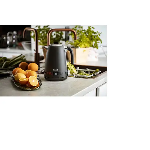Adler AD 1295b tetera eléctrica 1 L 2200 W Negro, Acero inoxidable
