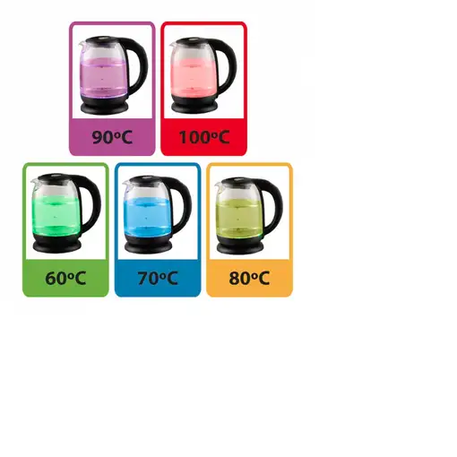 Esperanza EKK027 tetera eléctrica 1,7 L 2200 W Negro, Transparente