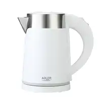 Adler AD 1372W tetera eléctrica 0,6 L 800 W Metálico, Blanco