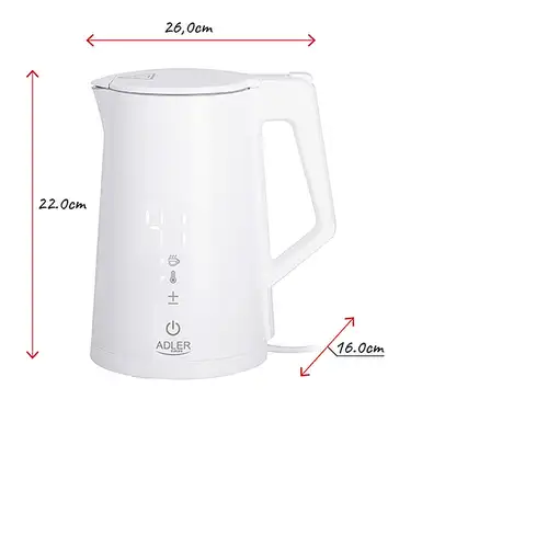 Adler AD 1345 tetera eléctrica 1,7 L 1850 W Blanco