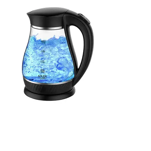 Adler AD 1274 B tetera eléctrica 1,7 L 2200 W Negro, Transparente