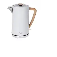 Adler AD 1347W tetera eléctrica 1,5 L 2200 W Blanco, Madera