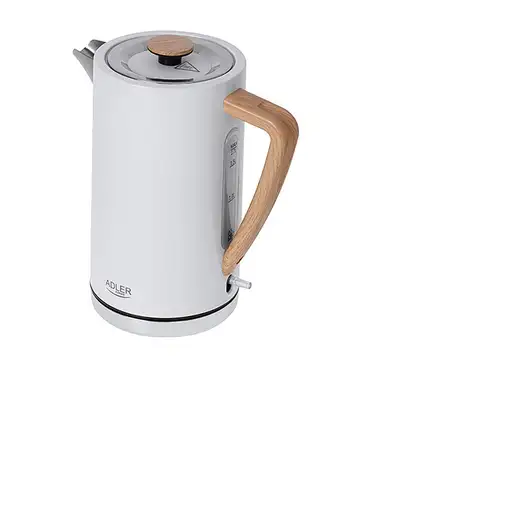 Adler AD 1347W tetera eléctrica 1,5 L 2200 W Blanco, Madera