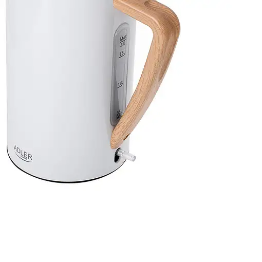 Adler AD 1347W tetera eléctrica 1,5 L 2200 W Blanco, Madera