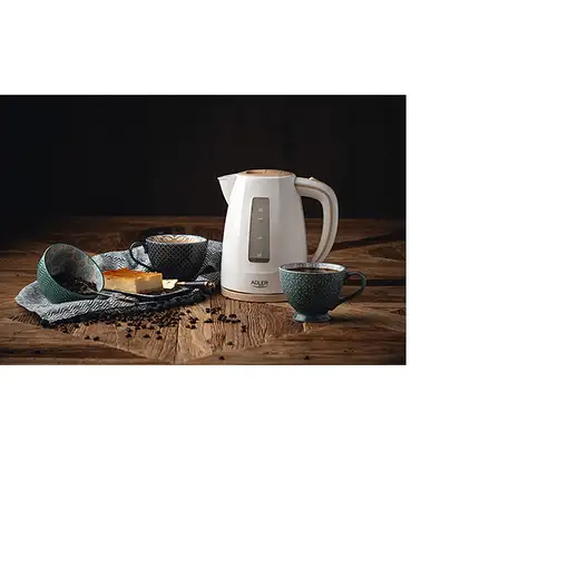 Adler AD 1264 tetera eléctrica 1,7 L 2200 W Avellana, Blanco