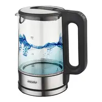 Mesko Home MS 1301B tetera eléctrica 1,7 L 2200 W Negro, Acero inoxidable, Transpa