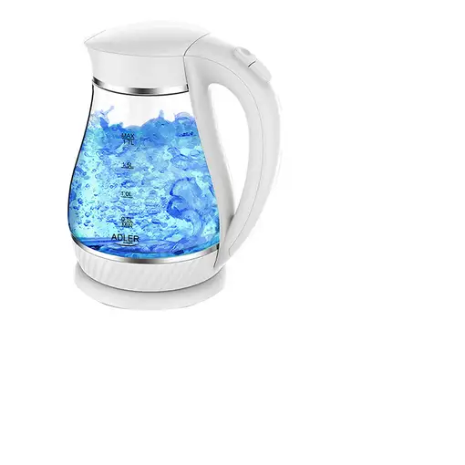 Adler AD 1274 tetera eléctrica 1,7 L 2200 W Transparente, Blanco
