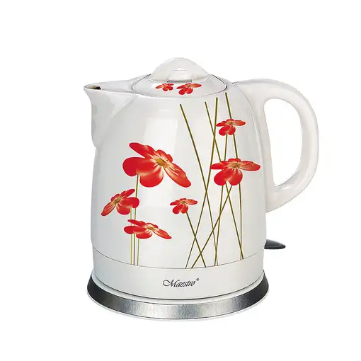 Feel Maestro MR-066-RED FLOWERS tetera eléctrica 1,5 L 1200 W Rojo, Blanco