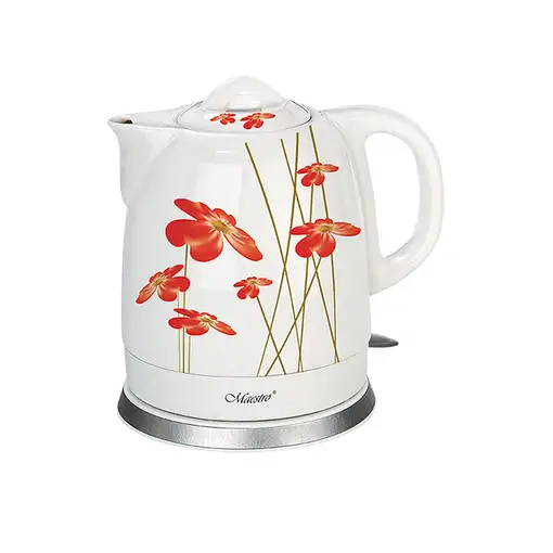 Feel Maestro MR-066-RED FLOWERS tetera eléctrica 1,5 L 1200 W Rojo, Blanco