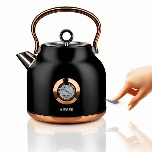 Haeger EK-22B.024A tetera eléctrica 1,7 L 2200 W Negro, Oro