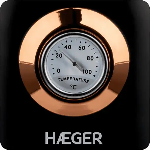 Haeger EK-22B.024A tetera eléctrica 1,7 L 2200 W Negro, Oro