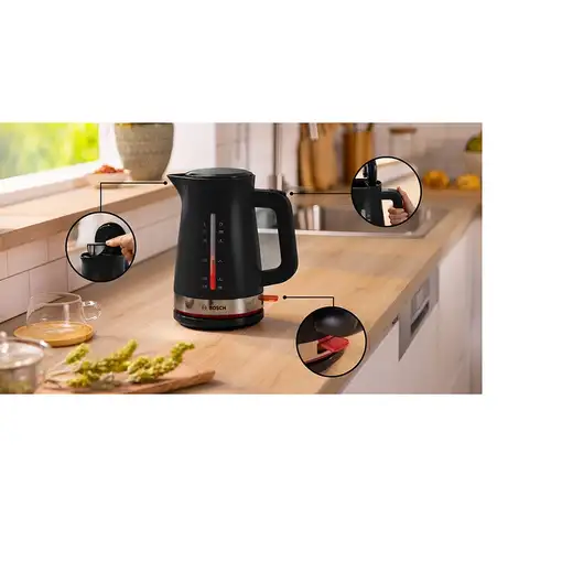 Bosch TWK4M223 tetera eléctrica 1,7 L 2400 W Negro