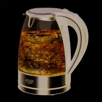 Adler AD 1225 tetera eléctrica 1,7 L 2000 W Negro, Acero inoxidable, Transparente