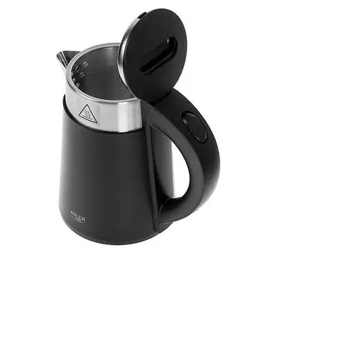 Adler AD 1372B tetera eléctrica 0,6 L 800 W Negro, Metálico