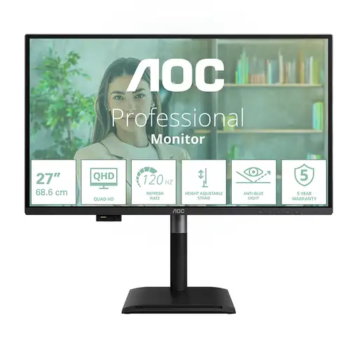 AOC Q27P4U pantalla para PC 68,6 cm (27") 2560 x 1440 Pixeles Wide Quad HD Negro