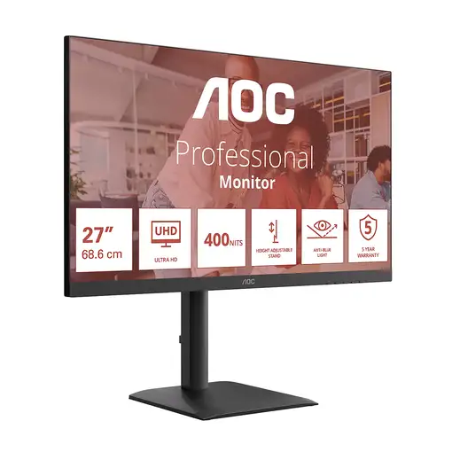  AOC E4 U27E4CV pantalla para PC 68,6 cm (27") 3840 x 2160 Pixeles 4K Ultra HD LED