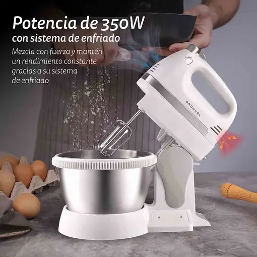 Batidora amasadora con bol de 2 L, 350 W, AM-350TURBO5BOWL GRUNKEL