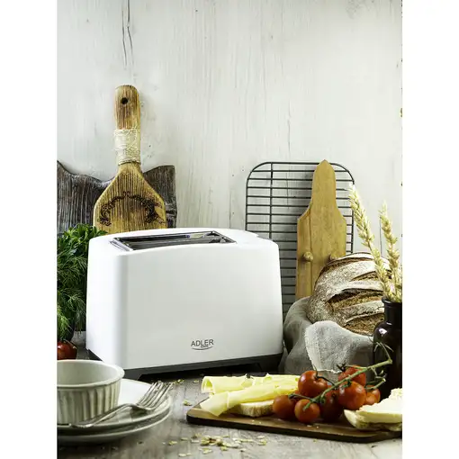 Adler AD 3216 tostadora 2 rebanada(s) 1000 W Gris, Blanco