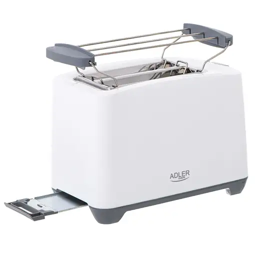 Adler AD 3216 tostadora 2 rebanada(s) 1000 W Gris, Blanco