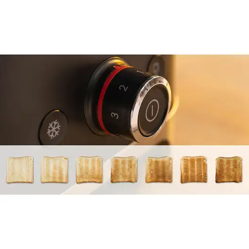 Bosch TAT4M223 tostadora 4 2 rebanada(s) 950 W Negro, Acero inoxidable