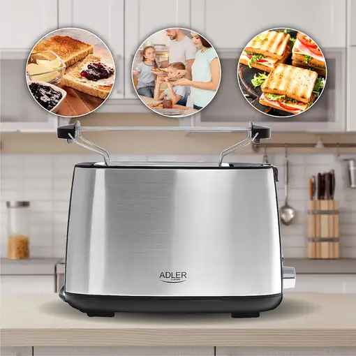 Adler AD 3214 tostadora 7 2 rebanada(s) 900 W Plata