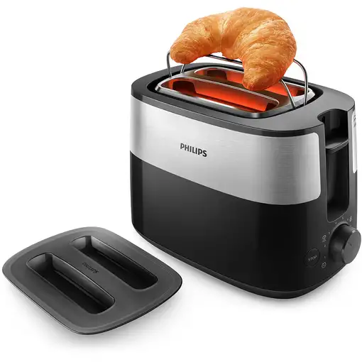 Philips Daily Collection HD2517/90 tostadora 8 2 rebanada(s) 900 W Negro, Plata