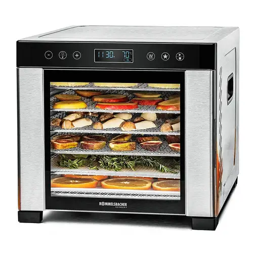 Rommelsbacher DA 950 deshidratador de alimentos Negro, Acero inoxidable 600 W