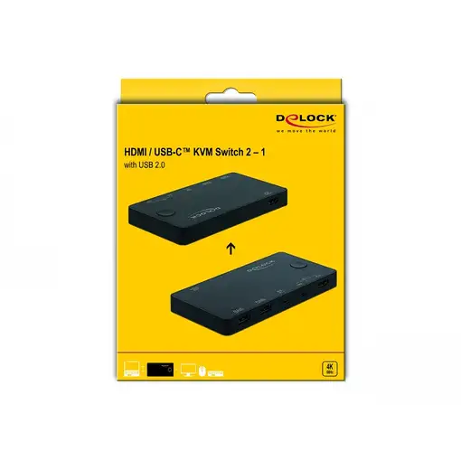 DeLOCK Conmutador HDMI/USB-C KVM 4K 60 Hz con USB 2.0