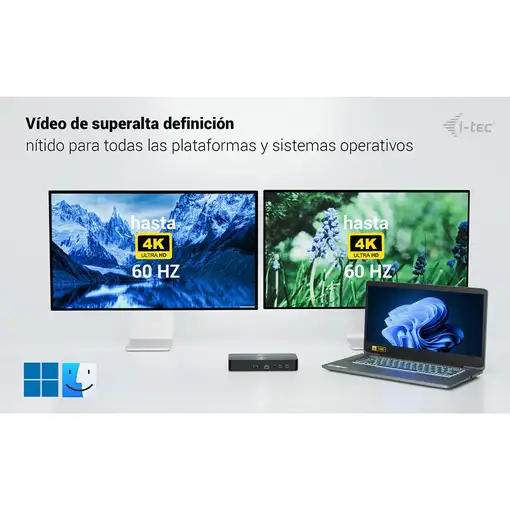 i-tec Universal Intelligent Dual Display Docking Station + Power Delivery 100W
