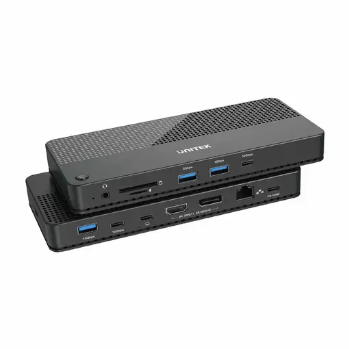 UNITEK D1079A base para portátil y replicador de puertos Alámbrico USB4 Negro