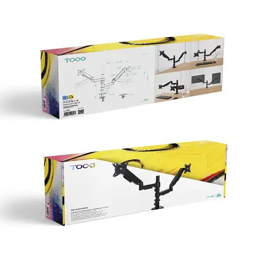 TooQ DB1533TNR-B soporte para monitor 81,3 cm (32") Escritorio Negro