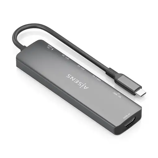 AISENS USB-C Dock 7 en 1, USB-C A, 1x HDMI, 2x USB-A, 1x USB-C, 1x USB-C PD 100W,