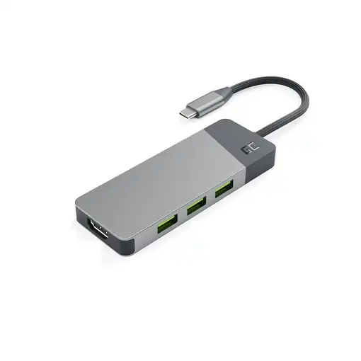 Green Cell HUBGC01 hub de interfaz USB Tipo C 5000 Mbit/s Plata