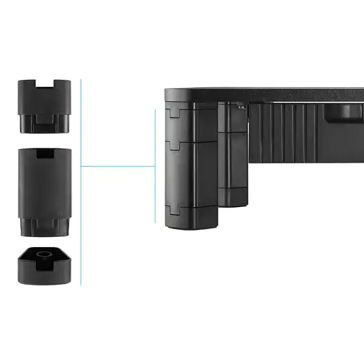 TooQ Soporte Elevador Multiusos con Cajón para Monitor/Portátil, Negro