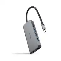 Nanocable Hub USB-C 8 en 1, Conversor USB-C 3.1 a 3xUSB-A 3.0 + HDMI 4K@60Hz + USB