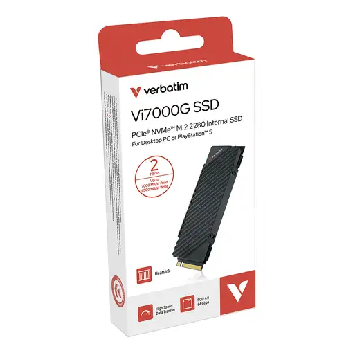 Verbatim Vi7000G 2 TB M.2 PCI Express 4.0 NVMe Verbatim Vi7000G 2 TB M.2 PCI Express 4.0 NVMe